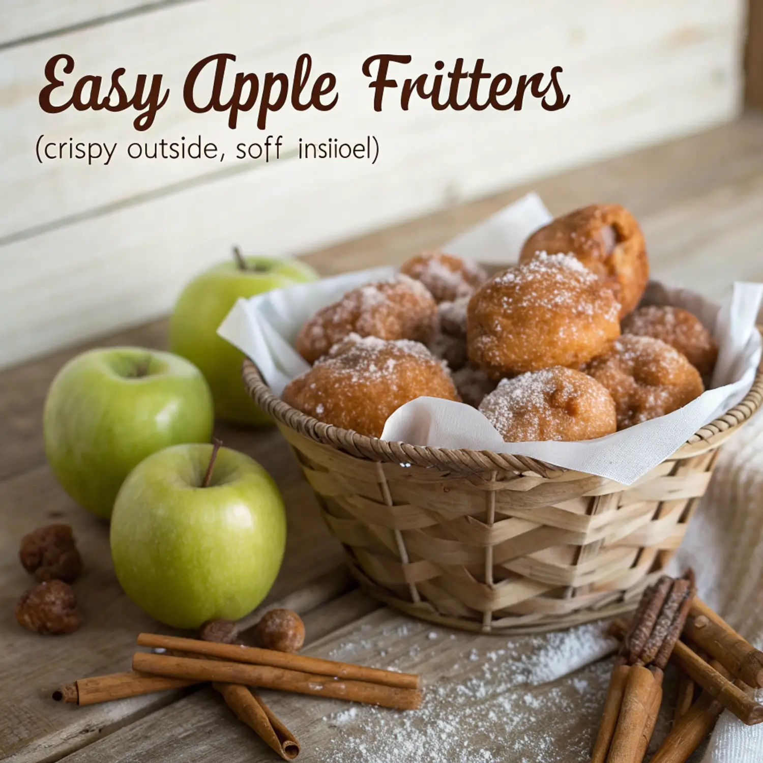Easy Apple Fritters (Crispy Outside, Soft Inside!)