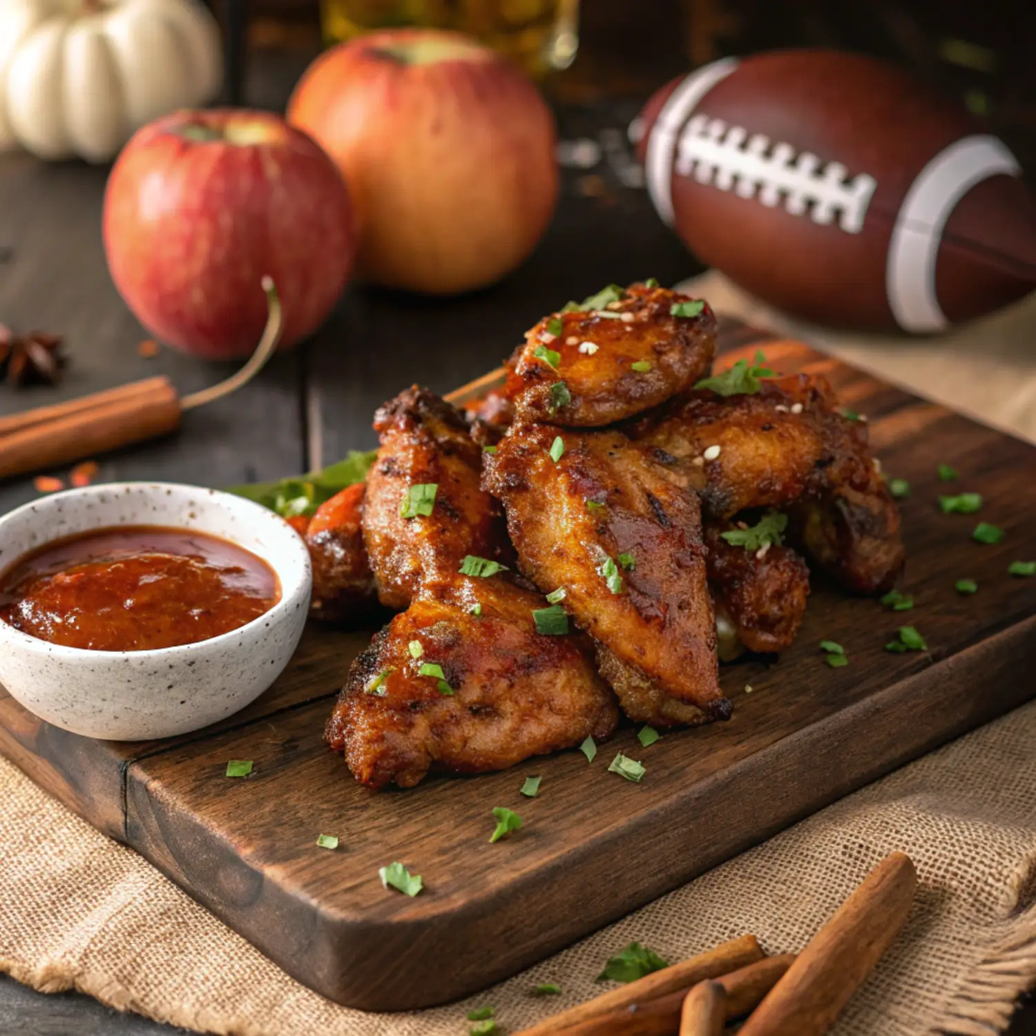 🍗 Apple Cider BBQ Chicken Wings 🏈🔥 – Sticky, Sweet, and Smoky Game Day Perfection