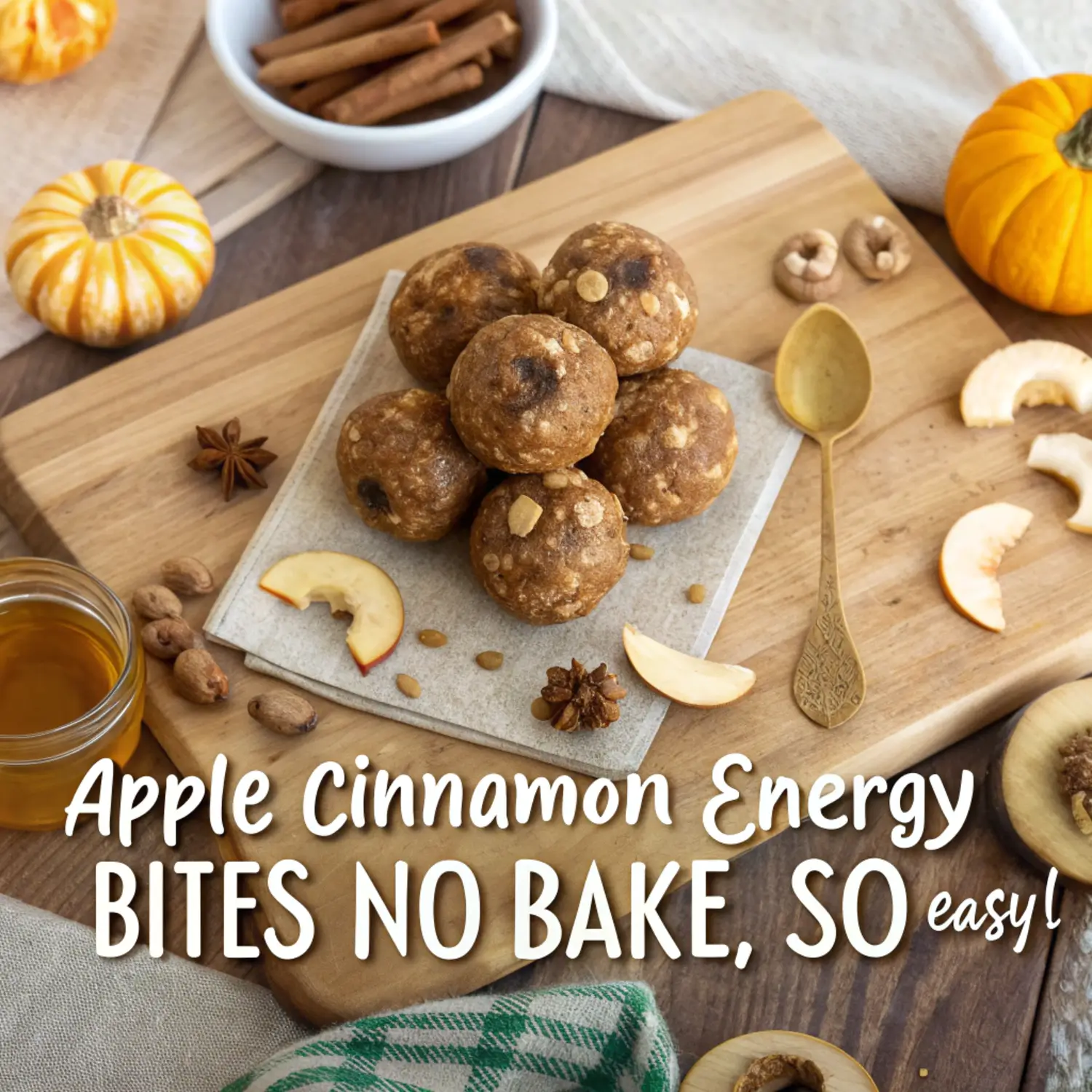 Apple Cinnamon Energy Bites (No-Bake Snack!)